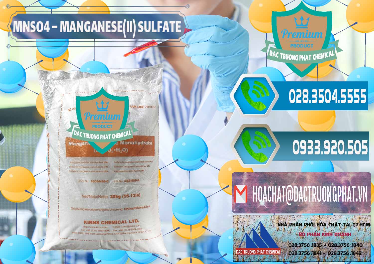 Chuyên cung cấp & bán MNSO4 – Manganese (II) Sulfate Kirns Trung Quốc China - 0095 - Nơi phân phối và cung ứng hóa chất tại TP.HCM - congtyhoachat.net