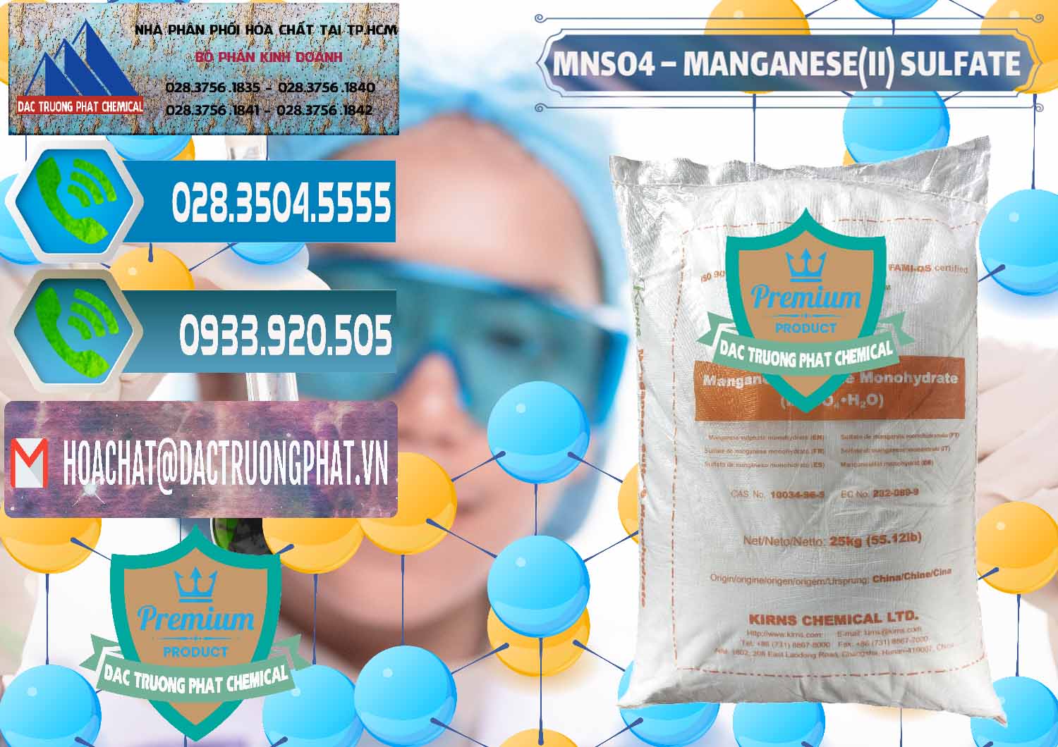 Đơn vị nhập khẩu và bán MNSO4 – Manganese (II) Sulfate Kirns Trung Quốc China - 0095 - Nơi chuyên phân phối _ kinh doanh hóa chất tại TP.HCM - congtyhoachat.net