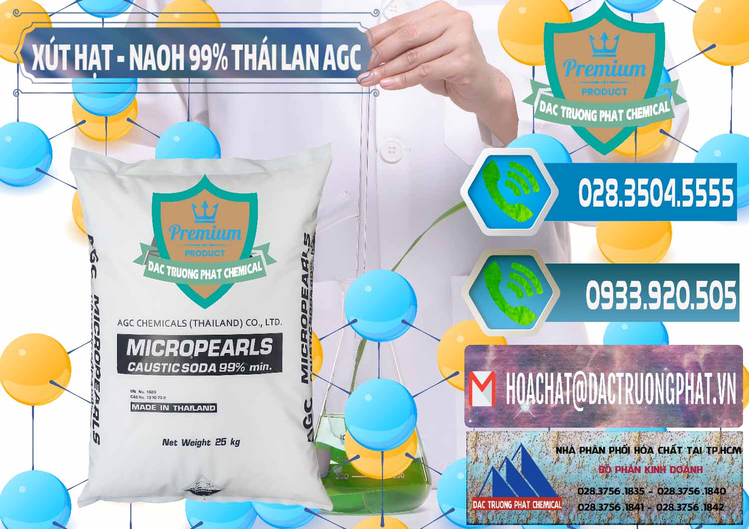 Nơi chuyên cung cấp và bán Xút Hạt - NaOH Bột 99% AGC Thái Lan - 0168 - Cty chuyên phân phối - kinh doanh hóa chất tại TP.HCM - congtyhoachat.net