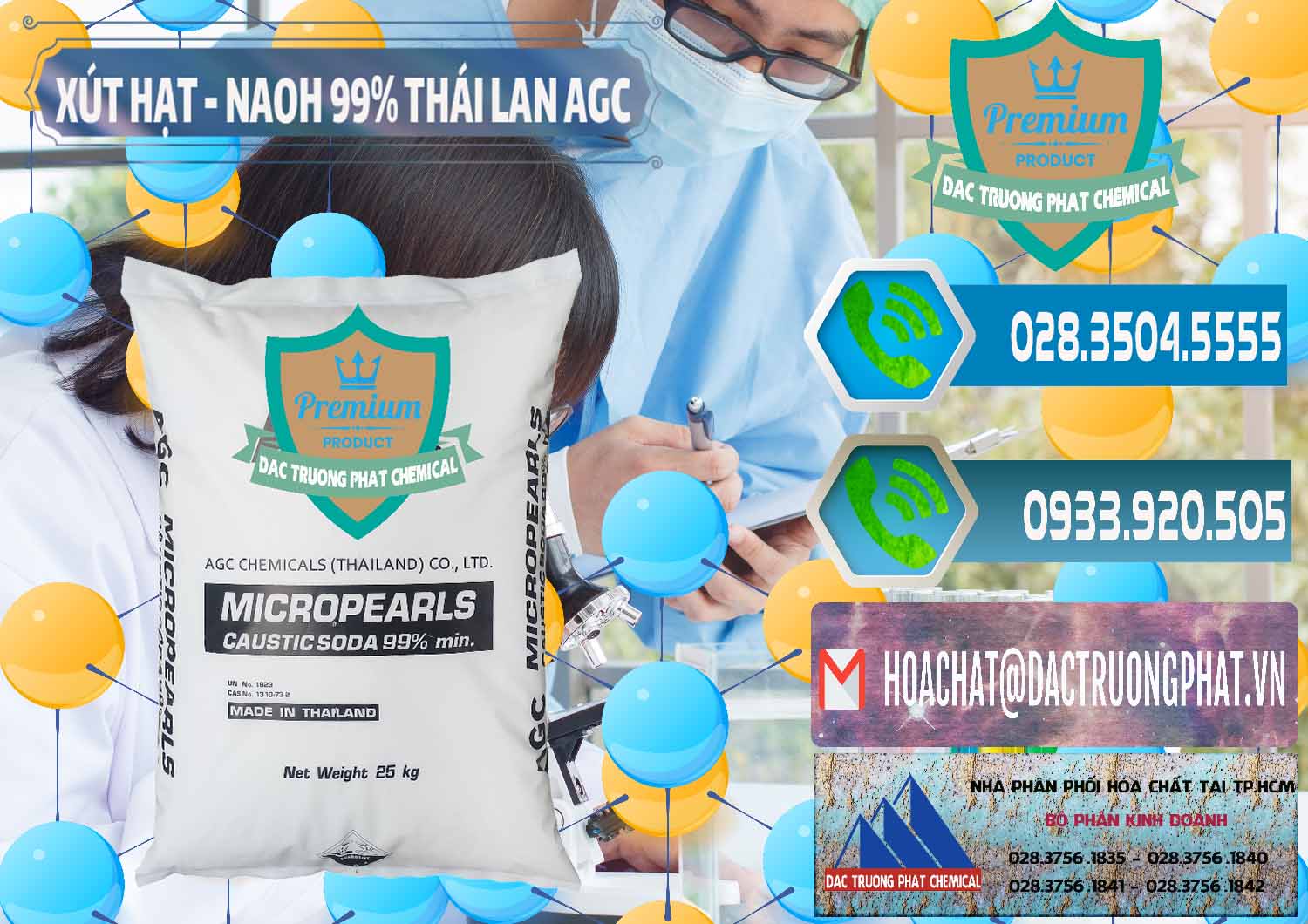 Cty phân phối & bán Xút Hạt - NaOH Bột 99% AGC Thái Lan - 0168 - Đơn vị phân phối ( cung cấp ) hóa chất tại TP.HCM - congtyhoachat.net