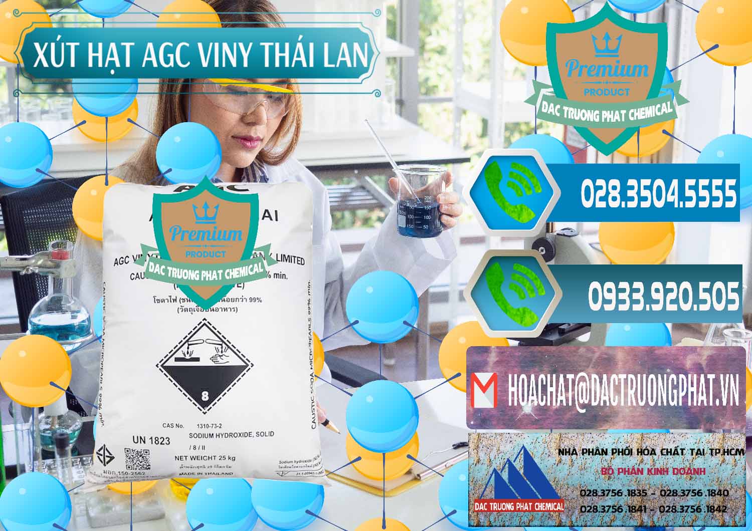 Kinh doanh - bán Xút Hạt - NaOH Bột 99% AGC Viny Thái Lan - 0399 - Nơi phân phối _ cung cấp hóa chất tại TP.HCM - congtyhoachat.net