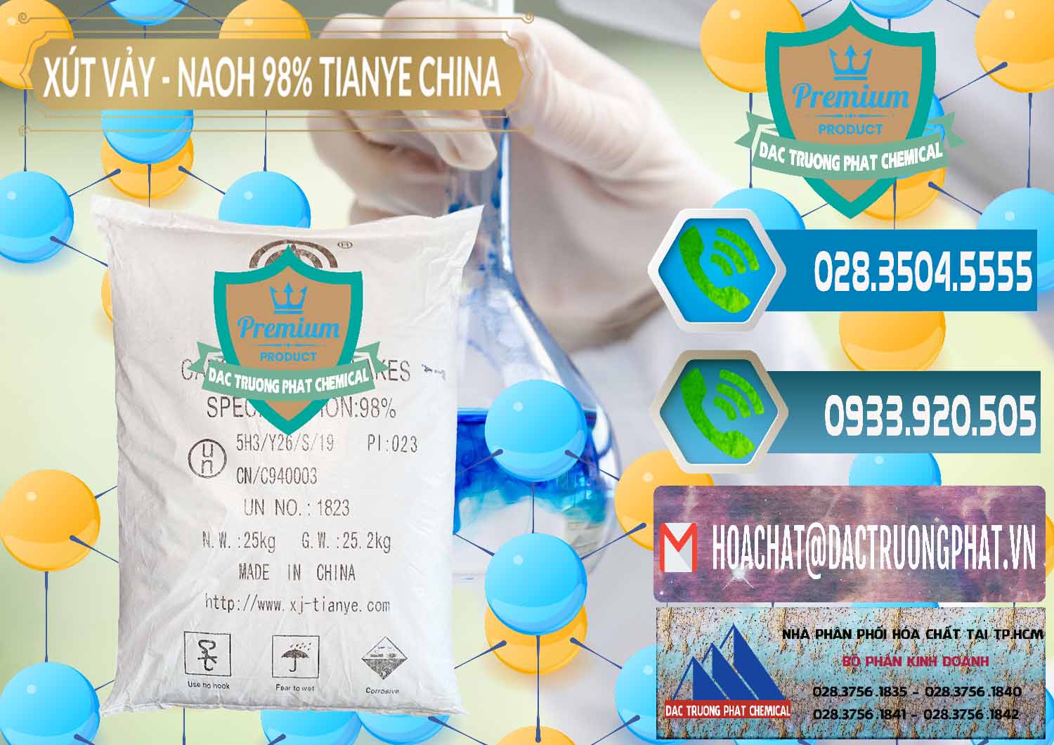 Chuyên bán ( cung cấp ) Xút Vảy - NaOH Vảy 98% Tianye Trung Quốc China - 0177 - Cty cung cấp và phân phối hóa chất tại TP.HCM - congtyhoachat.net