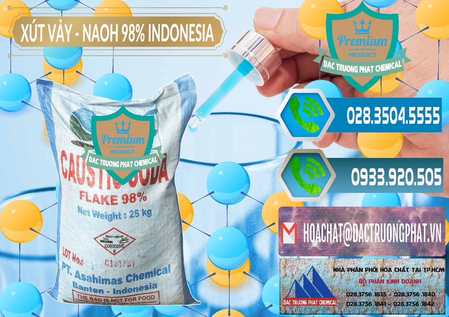 Cty nhập khẩu & bán Xút Vảy - NaOH Vảy 98% ASC Indonesia - 0172 - Đơn vị bán và phân phối hóa chất tại TP.HCM - congtyhoachat.net