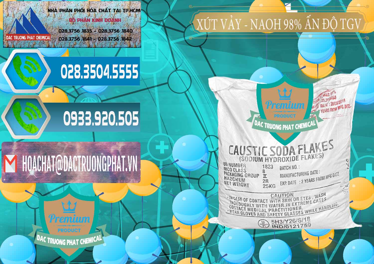 Nhà bán hàng { thương mại } Sodium Hyđroxide Flakes ß NaOH Vảy 98% TGV Ấn Độ India tại Long An Công ty chuyên bán ( cung ứng ) Xút Vảy - NaOH Vảy 98% TGV Ấn Độ India - 0169 - Công ty chuyên bán và cung cấp hóa chất tại TP.HCM - congtyhoachat.net