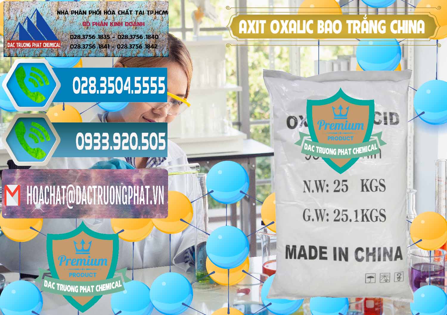 Chuyên kinh doanh _ bán Acid Oxalic – Axit Oxalic 99.6% Bao Trắng Trung Quốc China - 0270 - Phân phối _ kinh doanh hóa chất tại TP.HCM - congtyhoachat.net