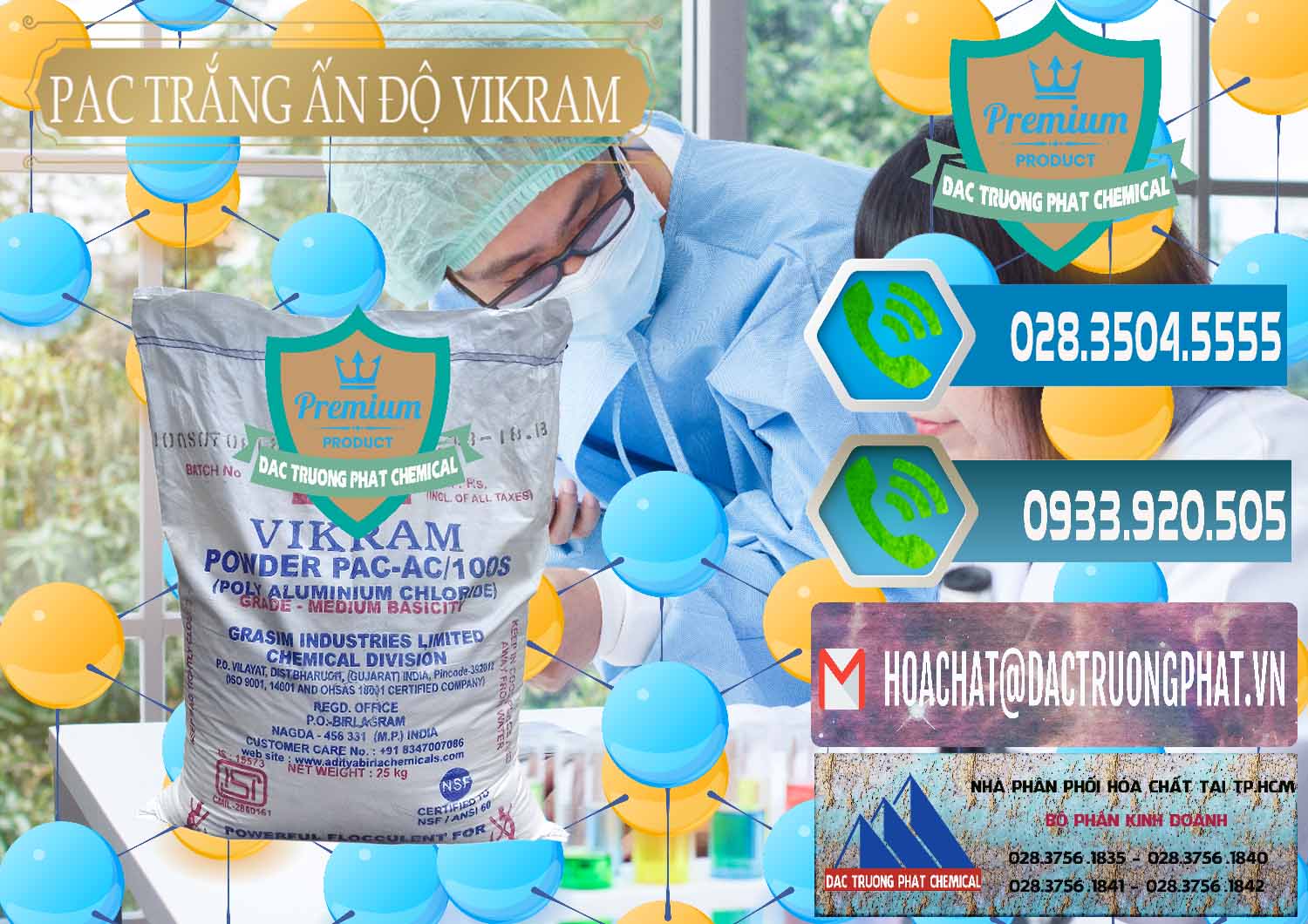 Nhà phân phối và bán PAC - Polyaluminium Chloride Ấn Độ India Vikram - 0120 - Nơi chuyên kinh doanh _ cung cấp hóa chất tại TP.HCM - congtyhoachat.net
