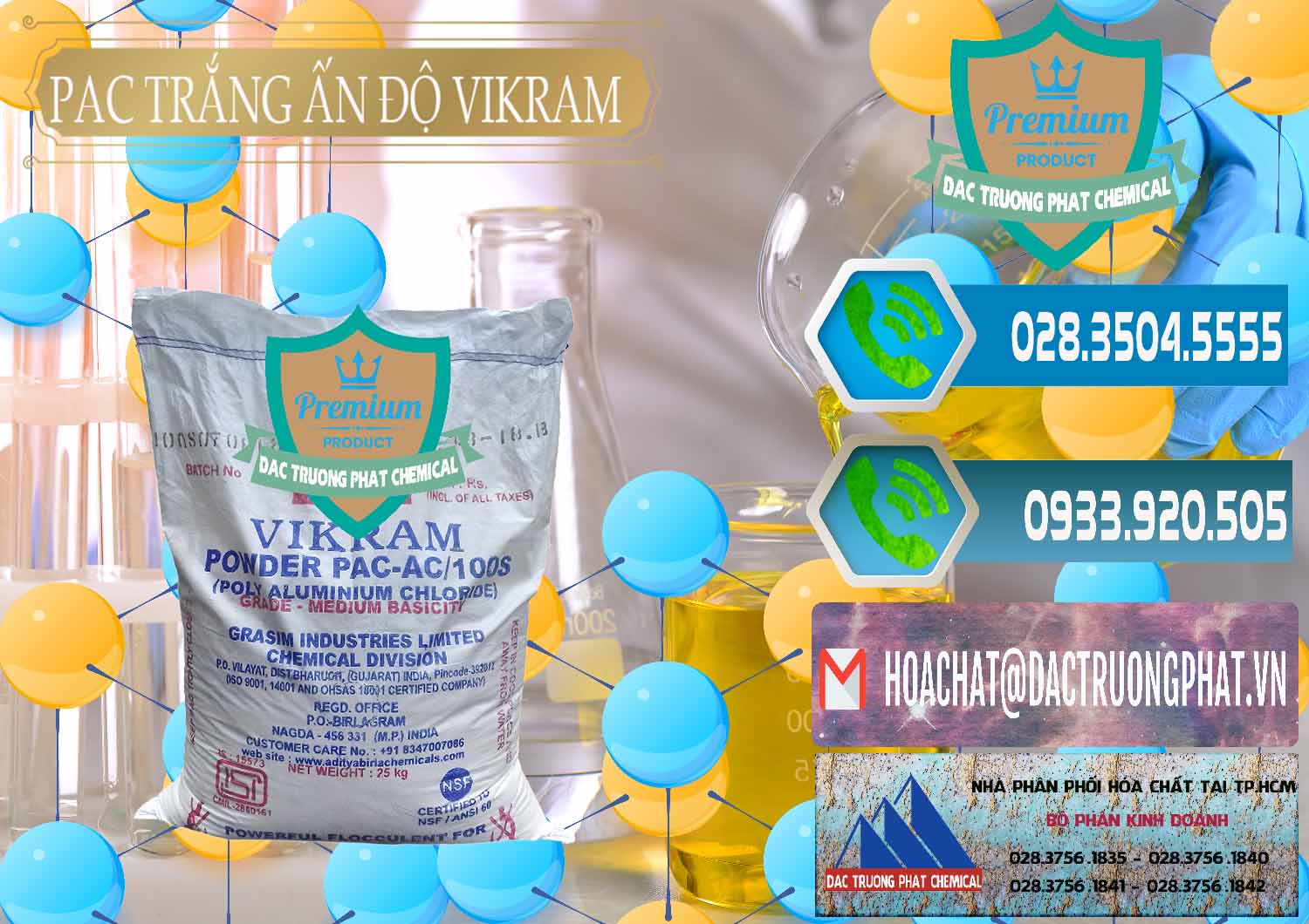 Chuyên phân phối và bán PAC - Polyaluminium Chloride Ấn Độ India Vikram - 0120 - Công ty cung ứng _ phân phối hóa chất tại TP.HCM - congtyhoachat.net