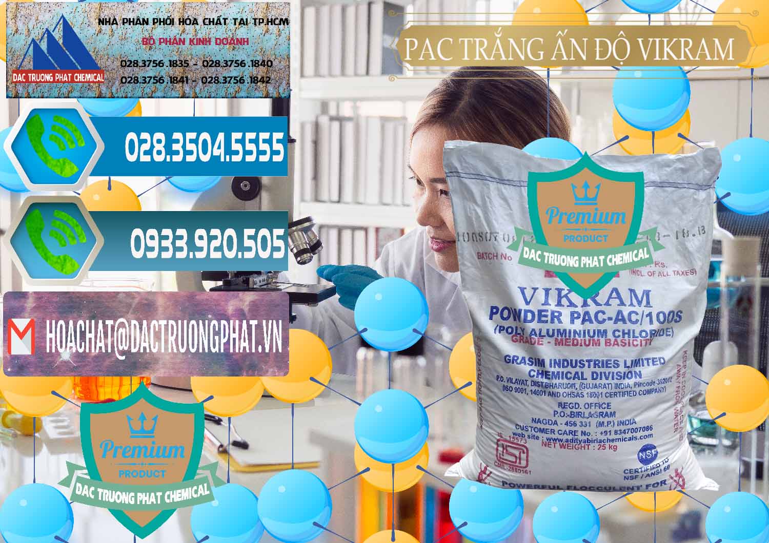 Địa chỉ chuyên kinh doanh / bán hóa chất Phèn PAC > PAC Bột Trắng Vikram White Ấn Độ India tại Bình Phước Cty cung cấp - bán PAC - Polyaluminium Chloride Ấn Độ India Vikram - 0120 - Nhập khẩu _ phân phối hóa chất tại TP.HCM - congtyhoachat.net