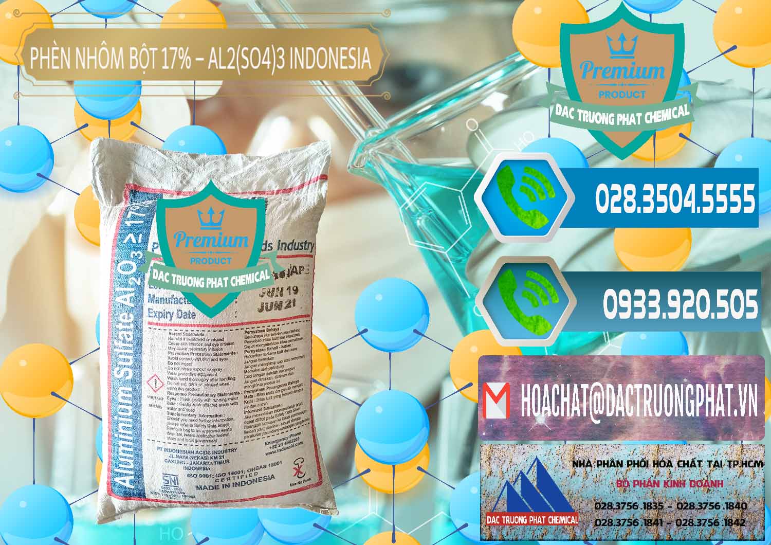 Cty bán & phân phối Phèn Nhôm Bột - Al2(SO4)3 17% bao 25kg Indonesia - 0114 - Chuyên cung cấp ( phân phối ) hóa chất tại TP.HCM - congtyhoachat.net