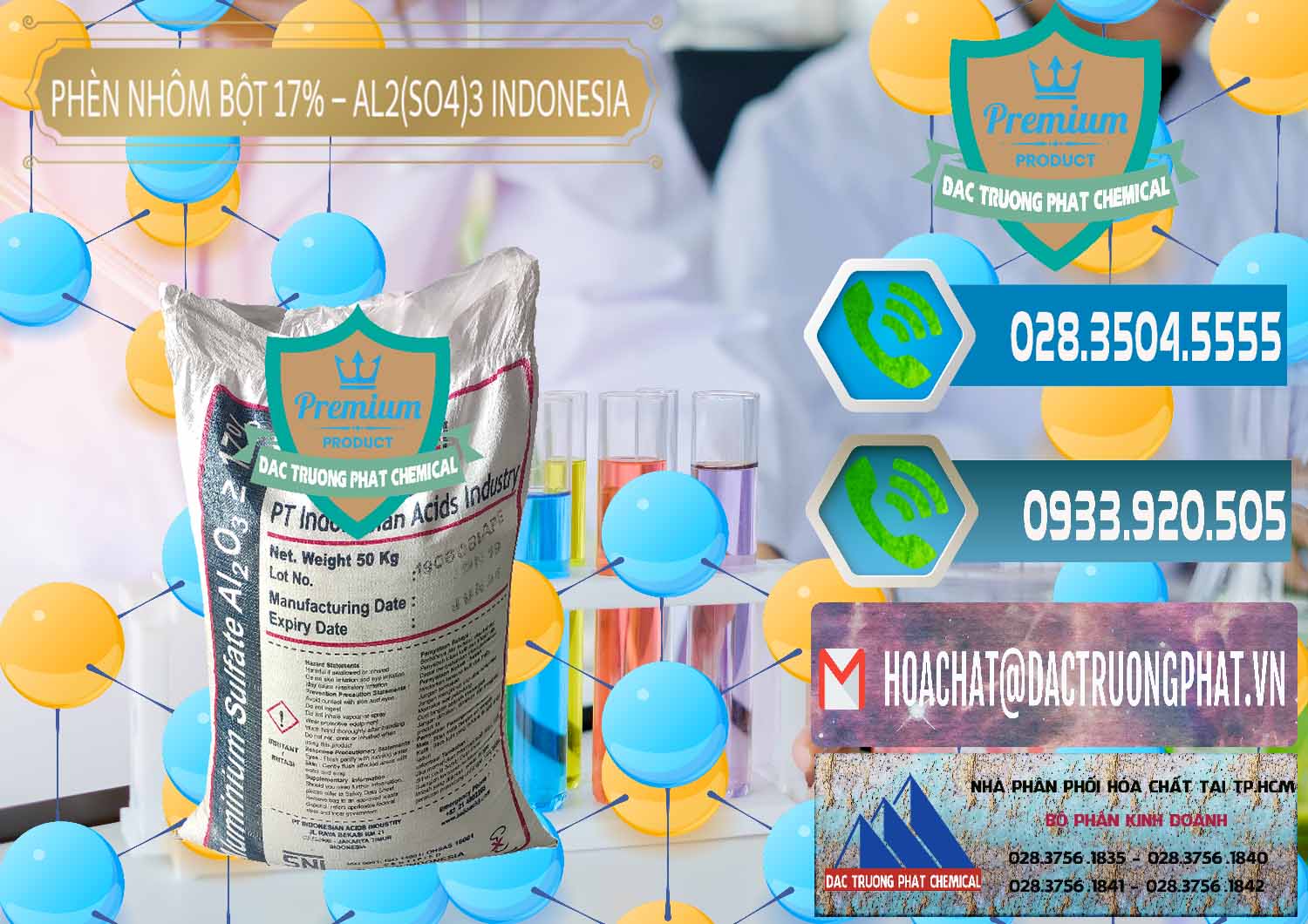 Nhà phân phối & bán Phèn Nhôm Bột - Al2(SO4)3 17% bao 50kg Indonesia - 0112 - Nhà cung cấp _ bán hóa chất tại TP.HCM - congtyhoachat.net