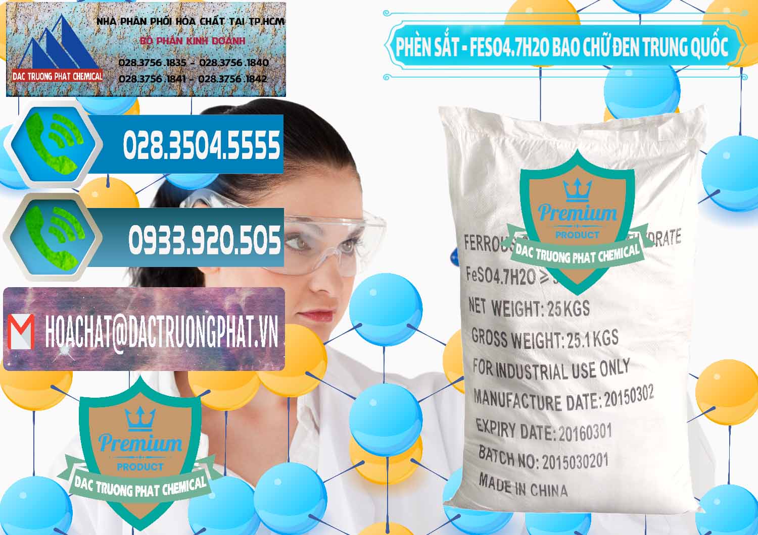 Cty bán - cung cấp Phèn Sắt - FeSO4.7H2O Bao Chữ Đen Trung Quốc China - 0234 - Nơi chuyên kinh doanh ( cung cấp ) hóa chất tại TP.HCM - congtyhoachat.net