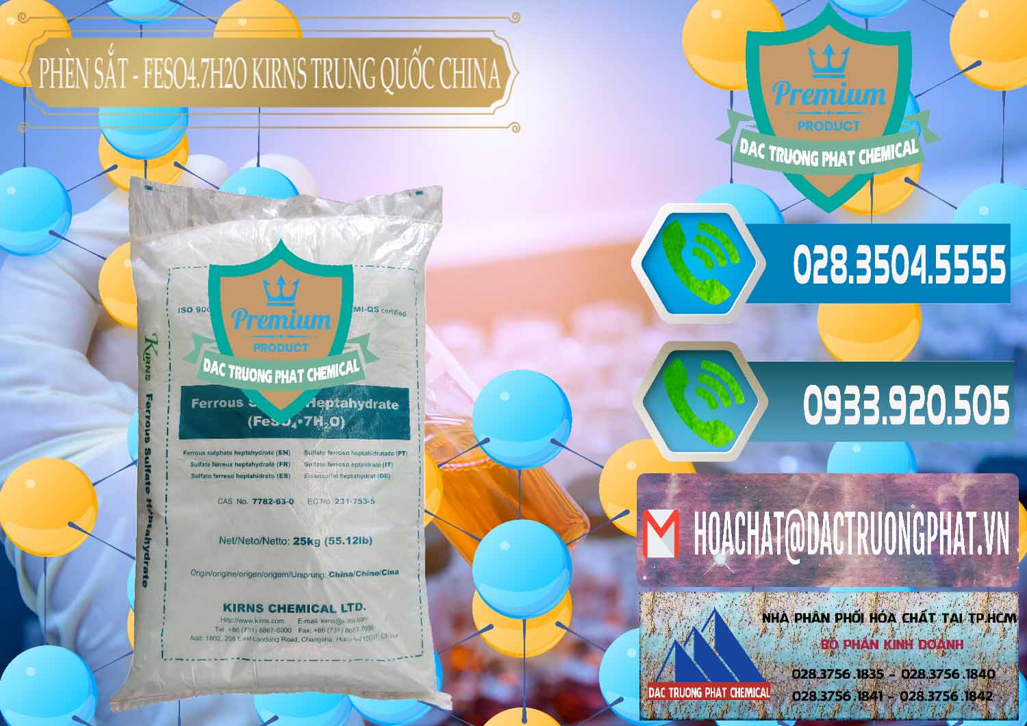 Cty phân phối & bán Phèn Sắt - FeSO4.7H2O 98% Kirns Trung Quốc China - 0117 - Đơn vị nhập khẩu & phân phối hóa chất tại TP.HCM - congtyhoachat.net