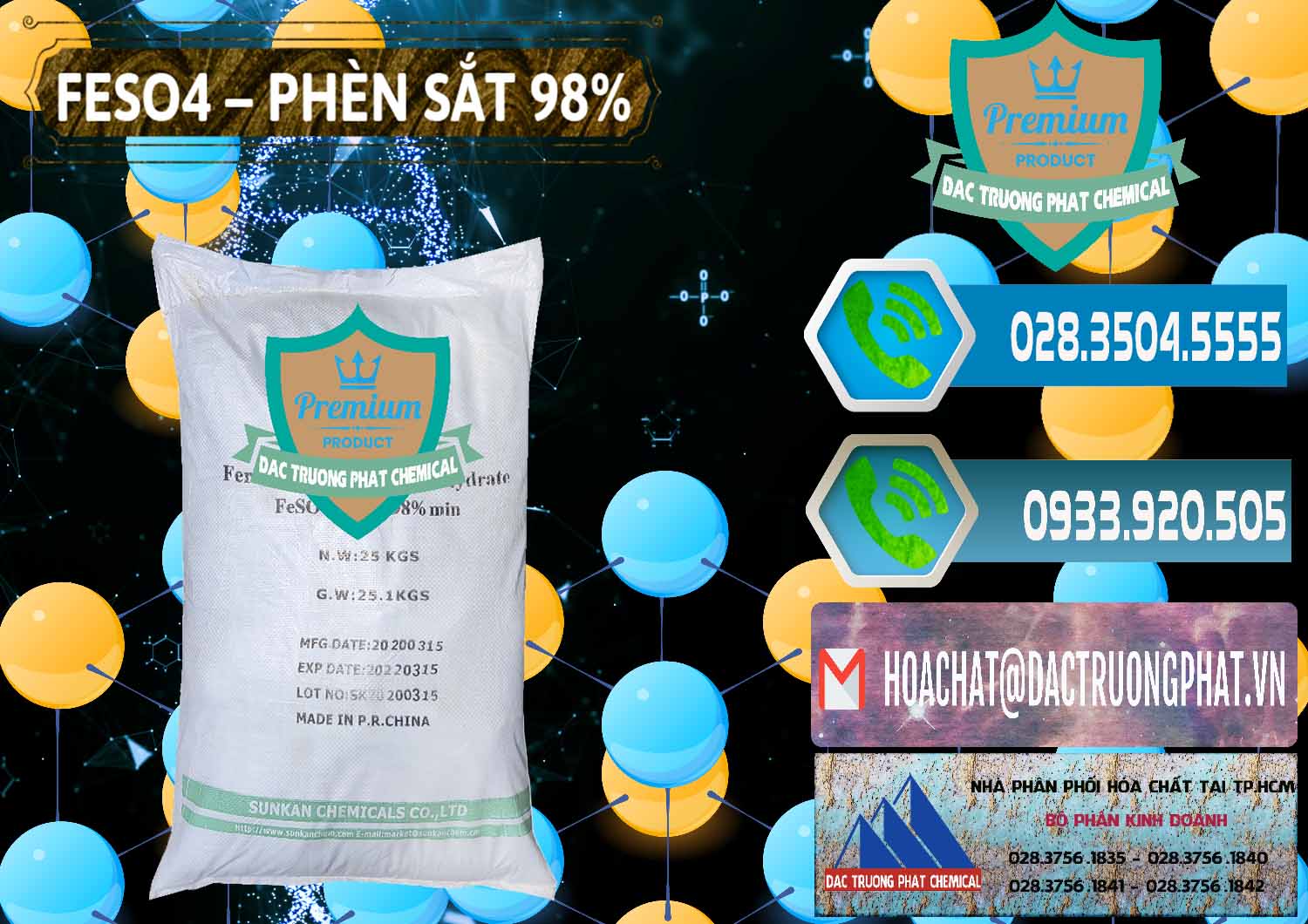 Bán & phân phối Phèn Sắt - FeSO4.7H2O 98% Sunkan Trung Quốc China - 0116 - Cty chuyên cung cấp ( nhập khẩu ) hóa chất tại TP.HCM - congtyhoachat.net