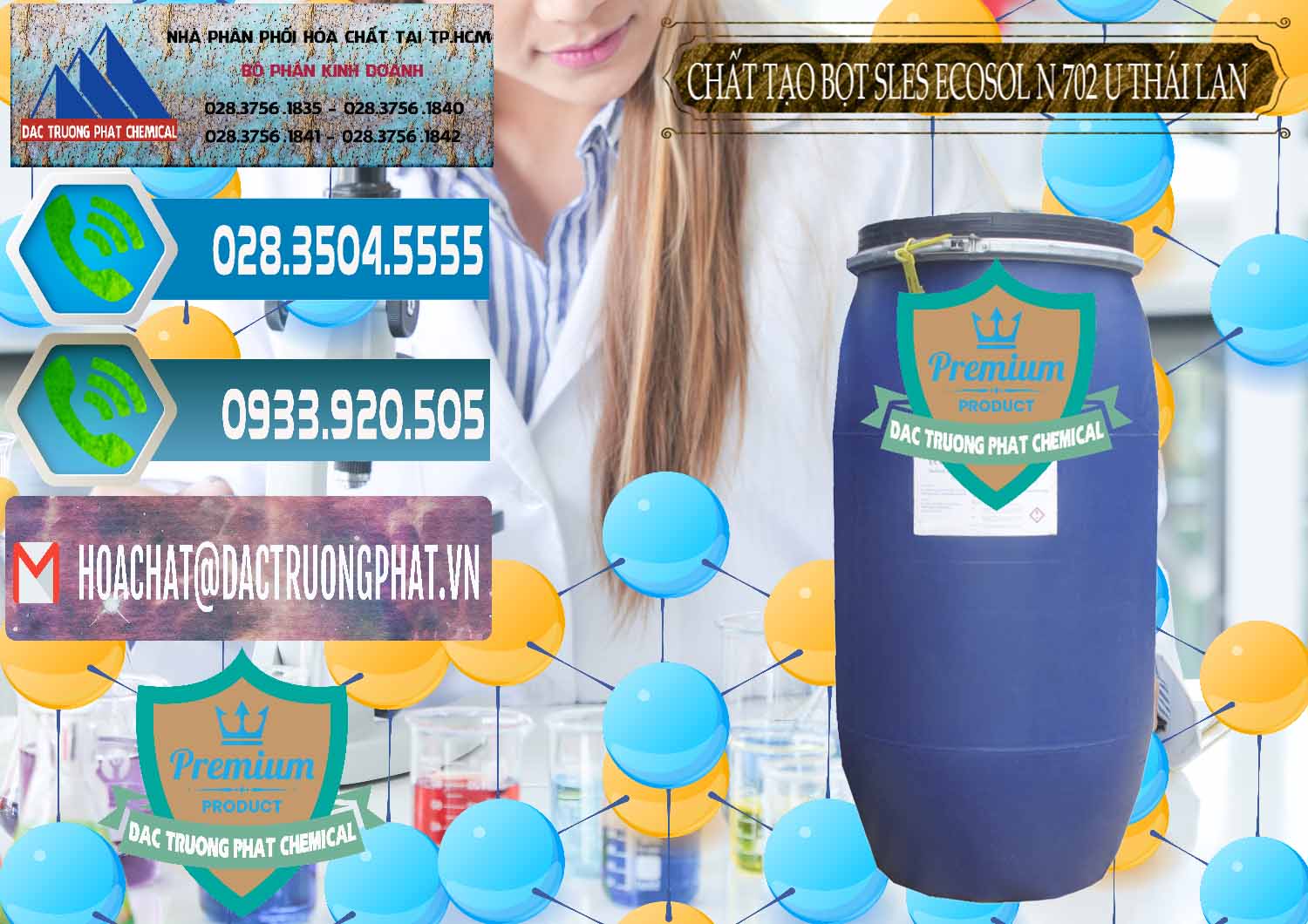 Đơn vị phân phối & bán Chất Tạo Bọt Sles - Sodium Lauryl Ether Sulphate Ecosol N 702 U Thái Lan - 0254 - Cty chuyên phân phối - kinh doanh hóa chất tại TP.HCM - congtyhoachat.net