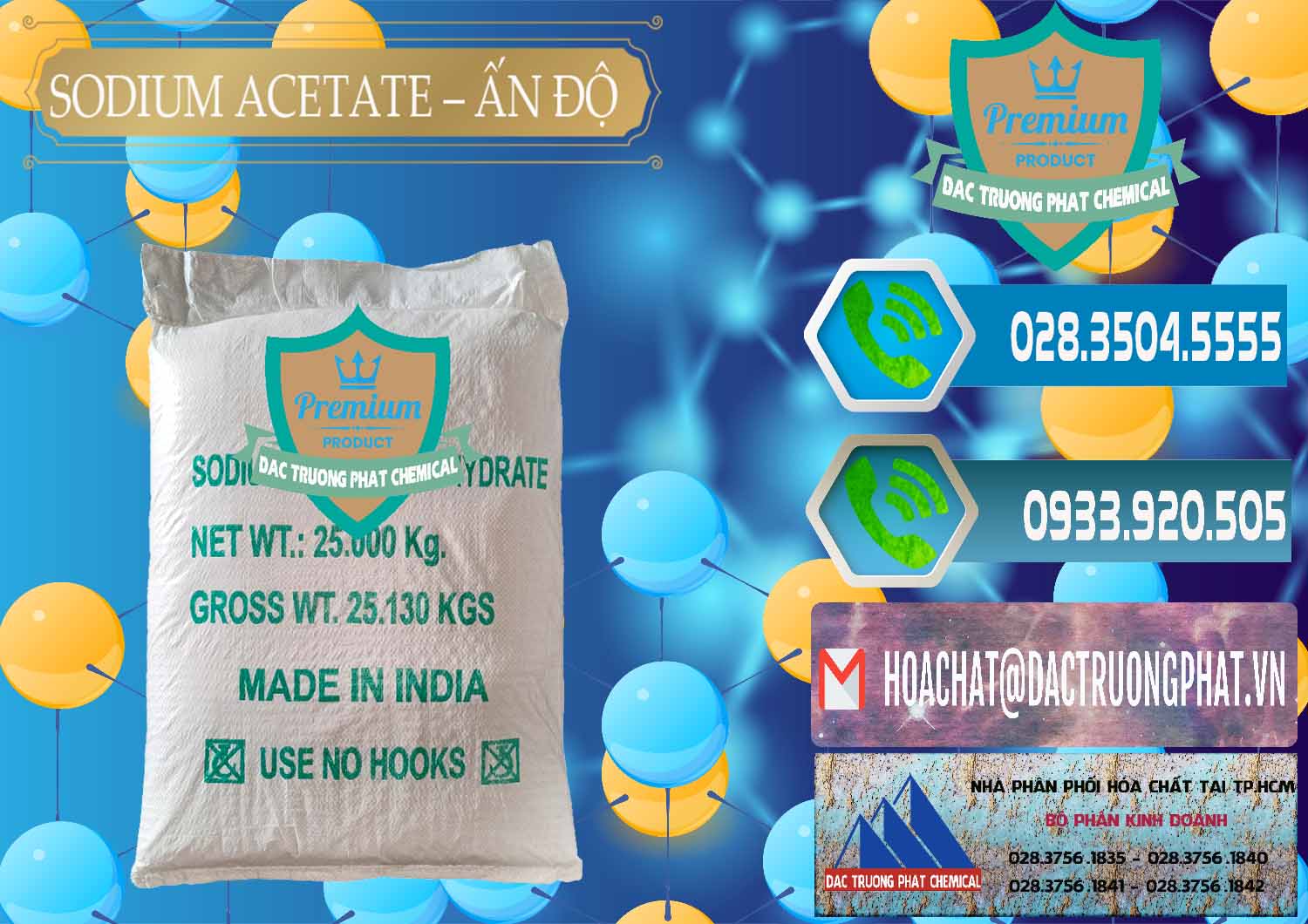 Cty chuyên nhập khẩu ( bán ) Sodium Acetate - Natri Acetate Ấn Độ India - 0133 - Nhà phân phối - kinh doanh hóa chất tại TP.HCM - congtyhoachat.net
