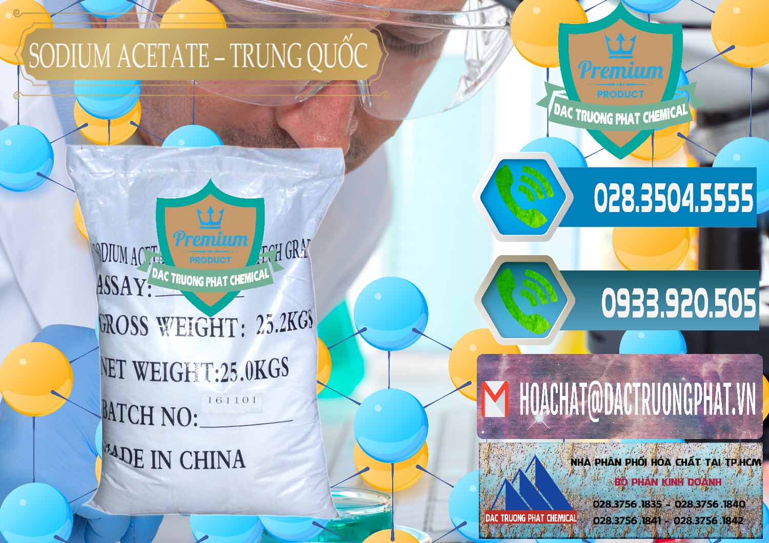 Nơi chuyên kinh doanh & bán Sodium Acetate - Natri Acetate Trung Quốc China - 0134 - Cty phân phối ( bán ) hóa chất tại TP.HCM - congtyhoachat.net
