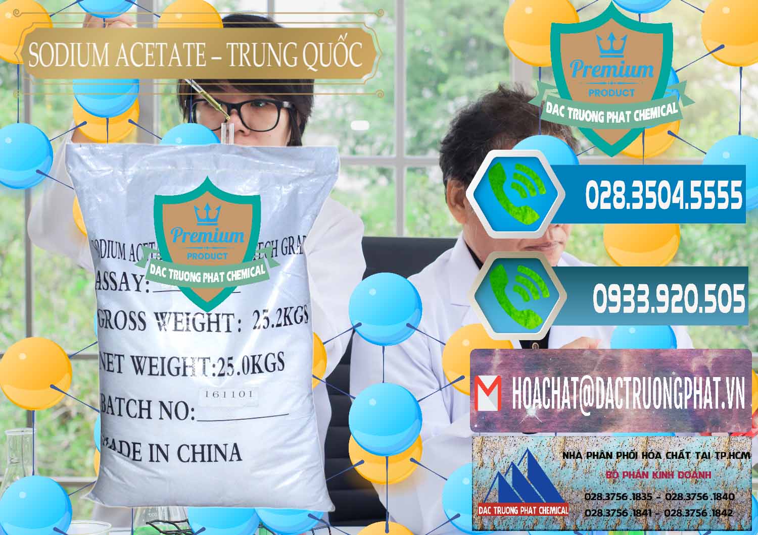 Nhà phân phối & bán Sodium Acetate - Natri Acetate Trung Quốc China - 0134 - Nơi chuyên phân phối & kinh doanh hóa chất tại TP.HCM - congtyhoachat.net