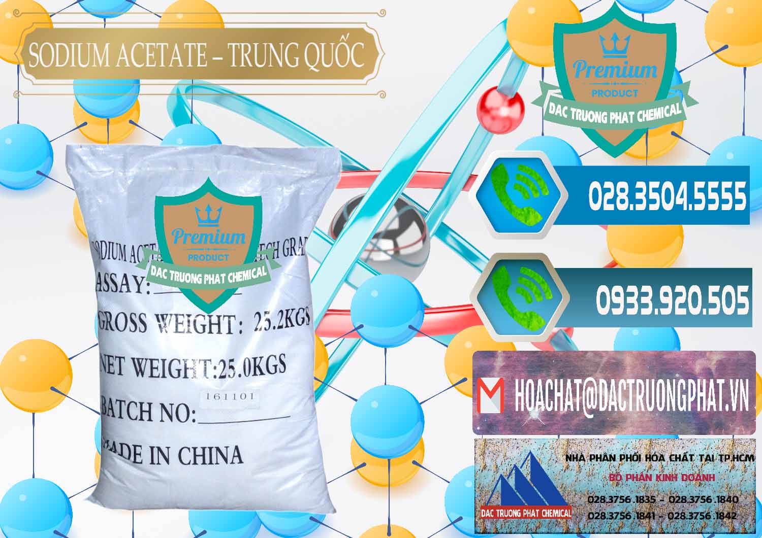 Đơn vị chuyên cung ứng ( bán ) Sodium Acetate - Natri Acetate Trung Quốc China - 0134 - Nơi chuyên bán _ phân phối hóa chất tại TP.HCM - congtyhoachat.net