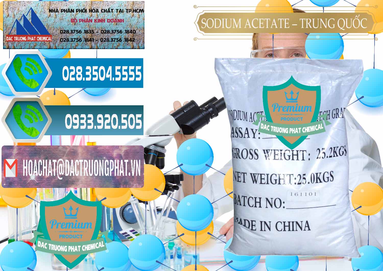 Bán ( phân phối ) Sodium Acetate - Natri Acetate Trung Quốc China - 0134 - Nơi cung cấp & bán hóa chất tại TP.HCM - congtyhoachat.net