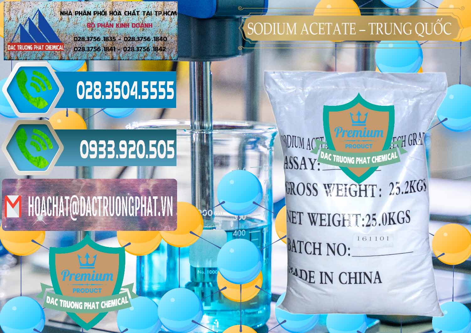 Nơi bán ( cung ứng ) Sodium Acetate - Natri Acetate Trung Quốc China - 0134 - Nhà phân phối ( nhập khẩu ) hóa chất tại TP.HCM - congtyhoachat.net