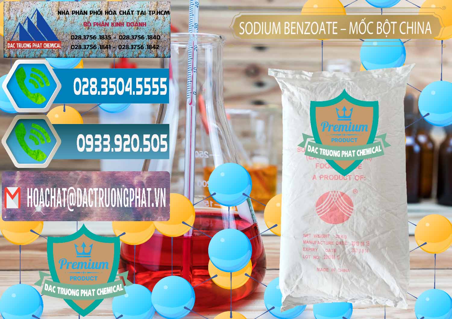 Đơn vị phân phối ( bán ) Sodium Benzoate - Mốc Bột Chữ Cam Food Grade Trung Quốc China - 0135 - Cty chuyên phân phối - bán hóa chất tại TP.HCM - congtyhoachat.net