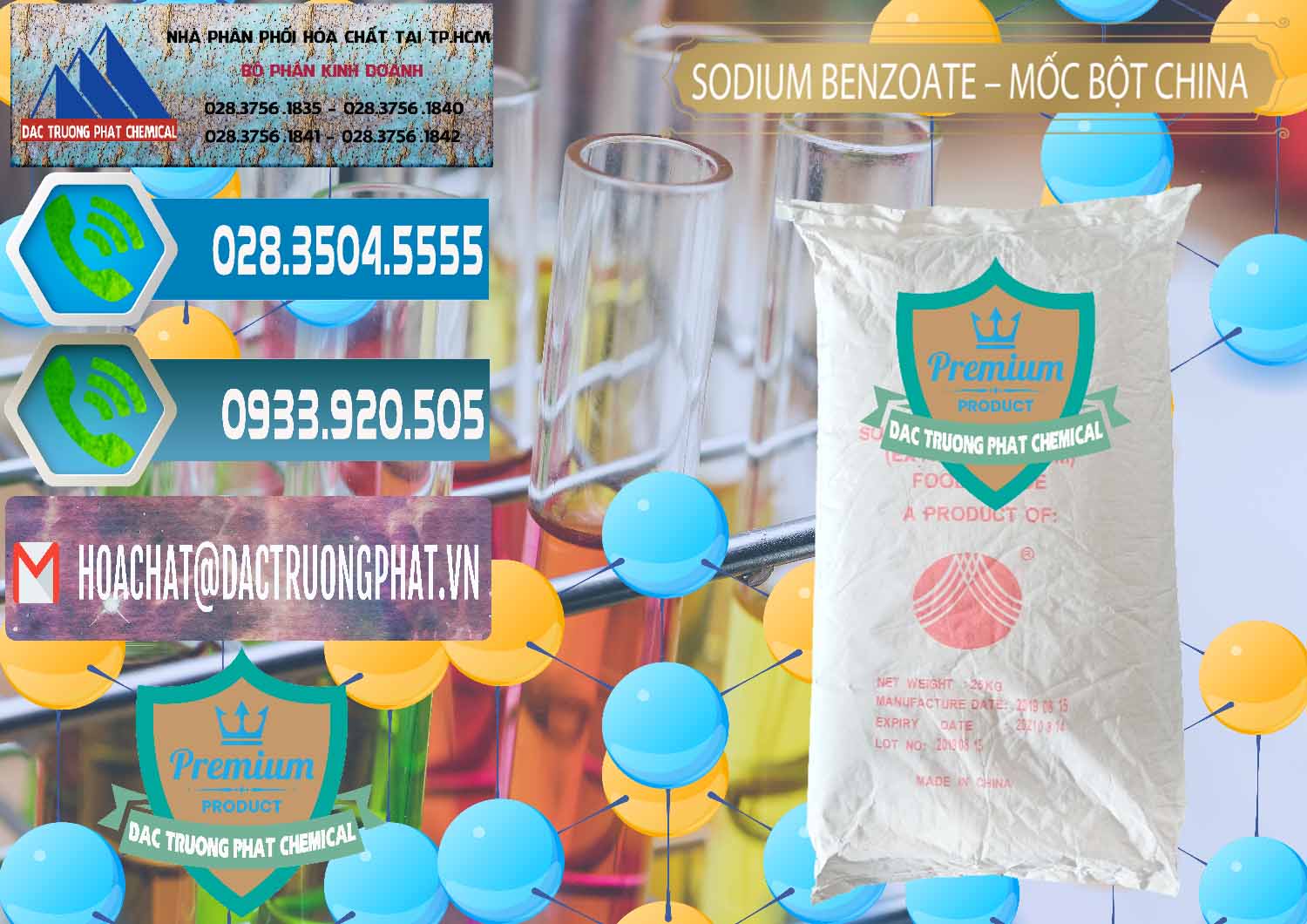 Nơi cung ứng ( bán ) Sodium Benzoate - Mốc Bột Chữ Cam Food Grade Trung Quốc China - 0135 - Cty chuyên nhập khẩu & cung cấp hóa chất tại TP.HCM - congtyhoachat.net