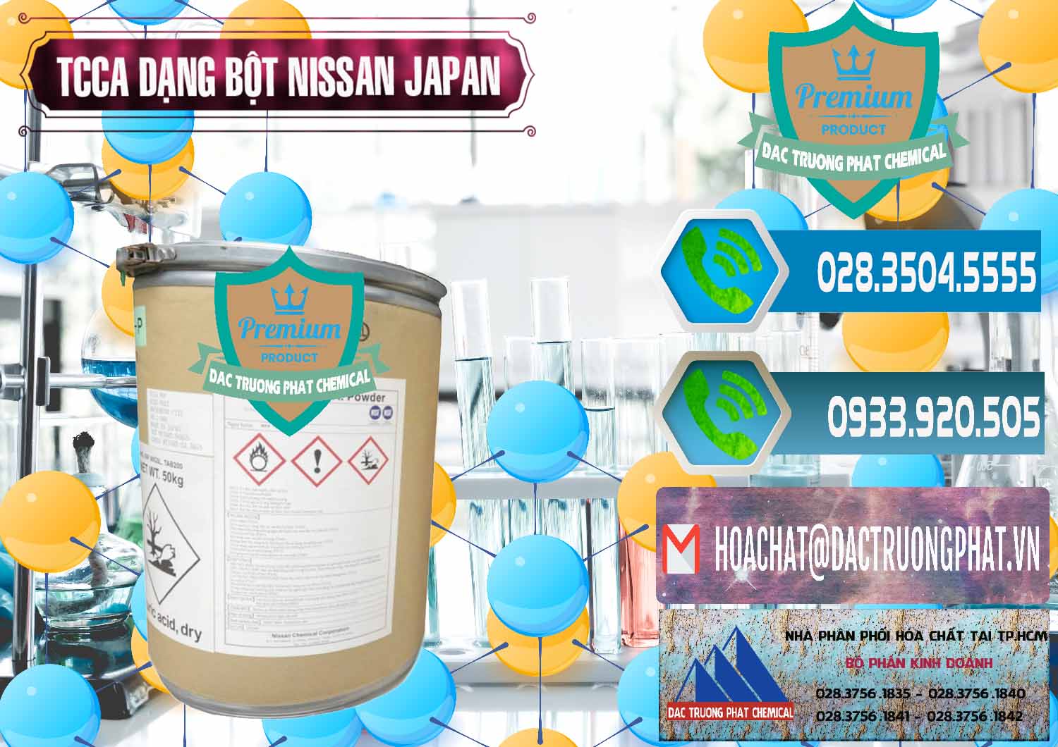 Công ty bán ( phân phối ) TCCA - Acid Trichloroisocyanuric 90% Dạng Bột Nissan Nhật Bản Japan - 0375 - Công ty kinh doanh _ phân phối hóa chất tại TP.HCM - congtyhoachat.net