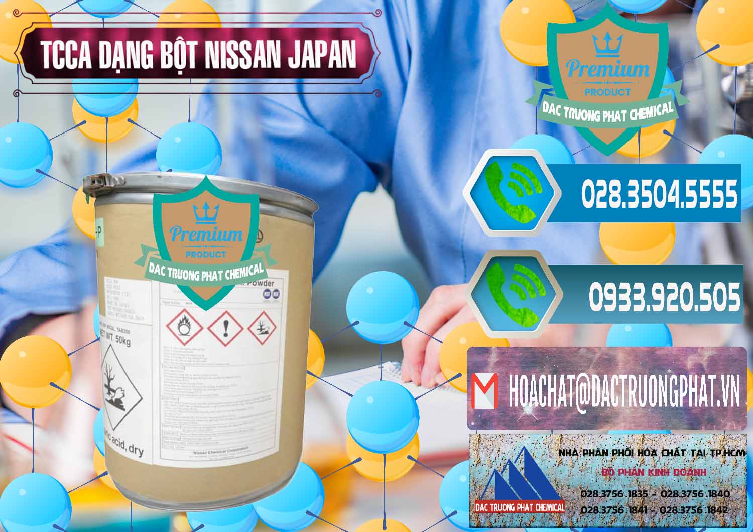 Cty chuyên bán _ cung cấp TCCA - Acid Trichloroisocyanuric 90% Dạng Bột Nissan Nhật Bản Japan - 0375 - Công ty chuyên kinh doanh ( phân phối ) hóa chất tại TP.HCM - congtyhoachat.net