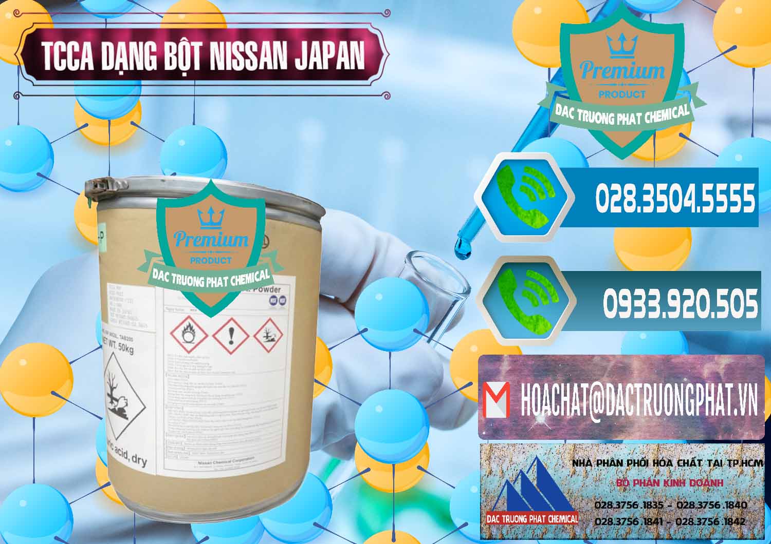 Cty bán - cung ứng TCCA - Acid Trichloroisocyanuric 90% Dạng Bột Nissan Nhật Bản Japan - 0375 - Đơn vị chuyên bán và phân phối hóa chất tại TP.HCM - congtyhoachat.net