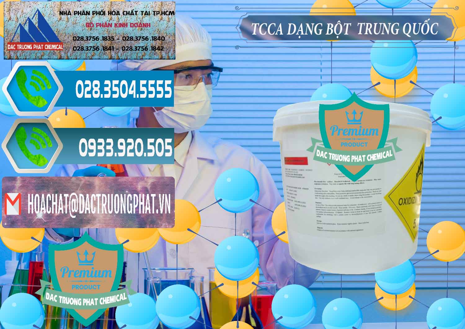 Cty bán - phân phối TCCA - Acid Trichloroisocyanuric Dạng Bột Thùng 5kg Trung Quốc China - 0378 - Nơi chuyên kinh doanh _ phân phối hóa chất tại TP.HCM - congtyhoachat.net