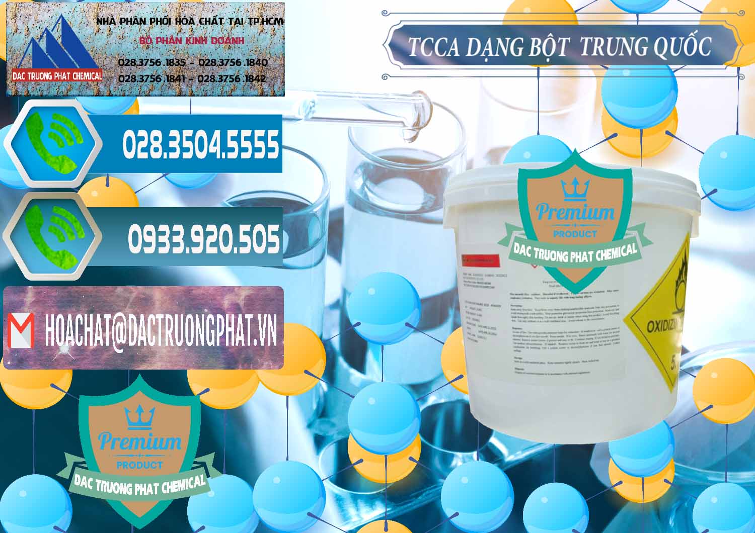 Nơi kinh doanh và bán TCCA - Acid Trichloroisocyanuric Dạng Bột Thùng 5kg Trung Quốc China - 0378 - Cty cung cấp ( nhập khẩu ) hóa chất tại TP.HCM - congtyhoachat.net