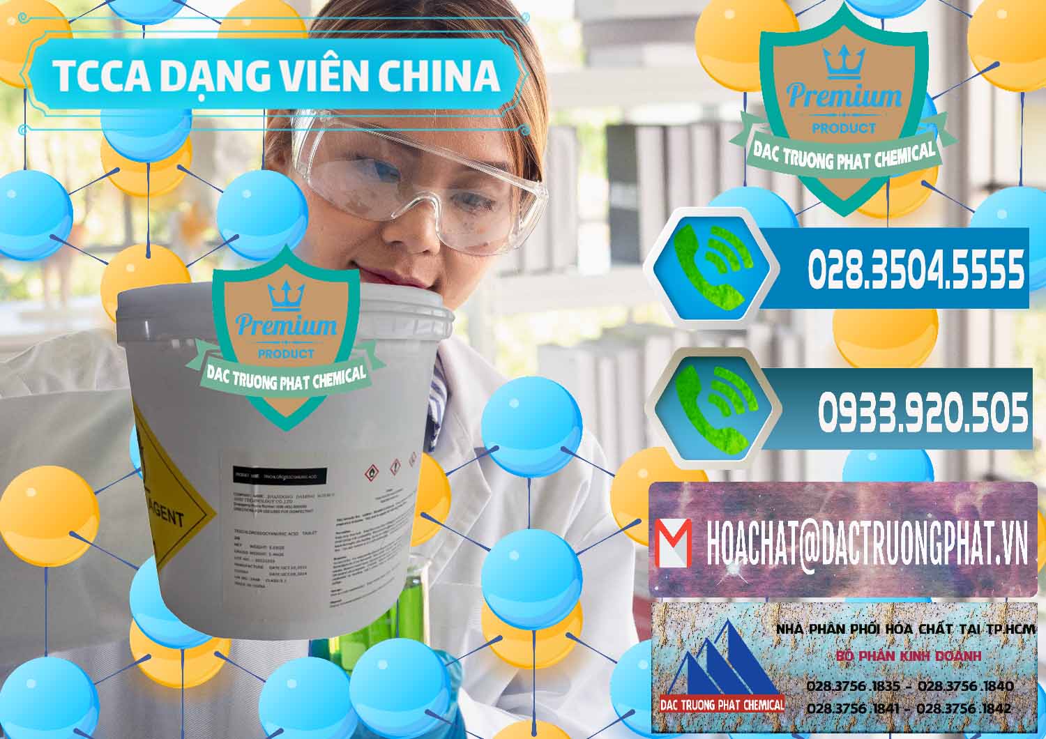 Đơn vị bán - cung cấp TCCA - Acid Trichloroisocyanuric Dạng Viên Thùng 5kg Trung Quốc China - 0379 - Phân phối _ cung cấp hóa chất tại TP.HCM - congtyhoachat.net