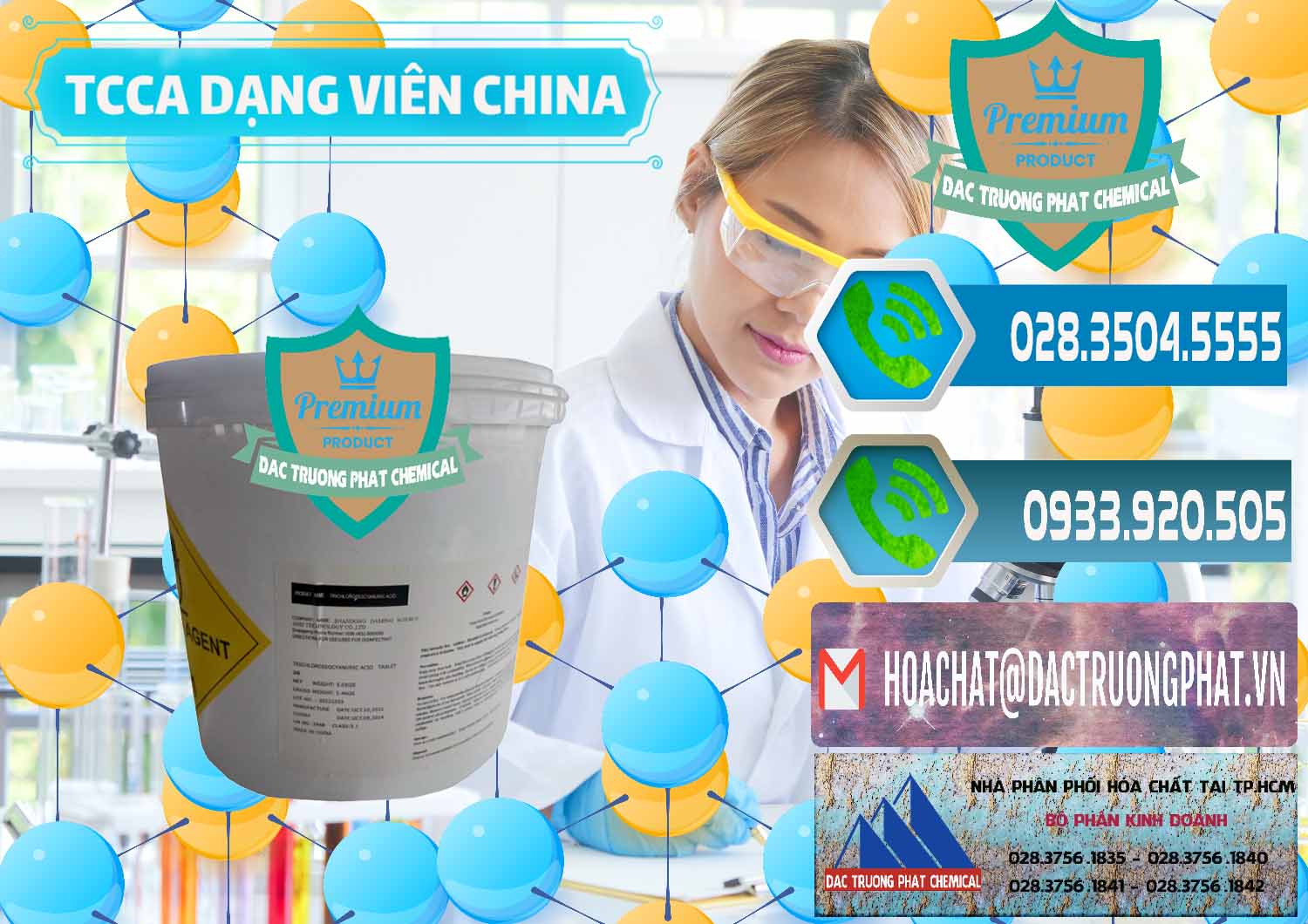 Đơn vị chuyên phân phối và bán TCCA - Acid Trichloroisocyanuric Dạng Viên Thùng 5kg Trung Quốc China - 0379 - Chuyên phân phối & cung cấp hóa chất tại TP.HCM - congtyhoachat.net