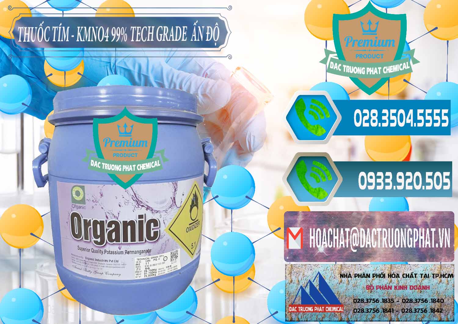 Đơn vị nhập khẩu và bán Thuốc Tím - KMNO4 99% Organic Group Ấn Độ India - 0250 - Cty chuyên phân phối ( nhập khẩu ) hóa chất tại TP.HCM - congtyhoachat.net