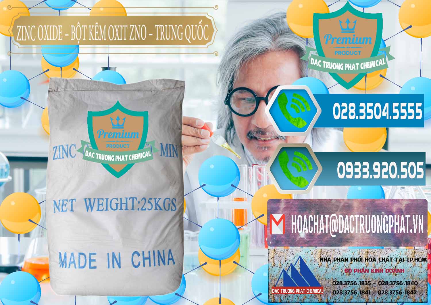 Cung cấp _ bán Zinc Oxide - Bột Kẽm Oxit ZNO Trung Quốc China - 0182 - Đơn vị phân phối ( cung cấp ) hóa chất tại TP.HCM - congtyhoachat.net
