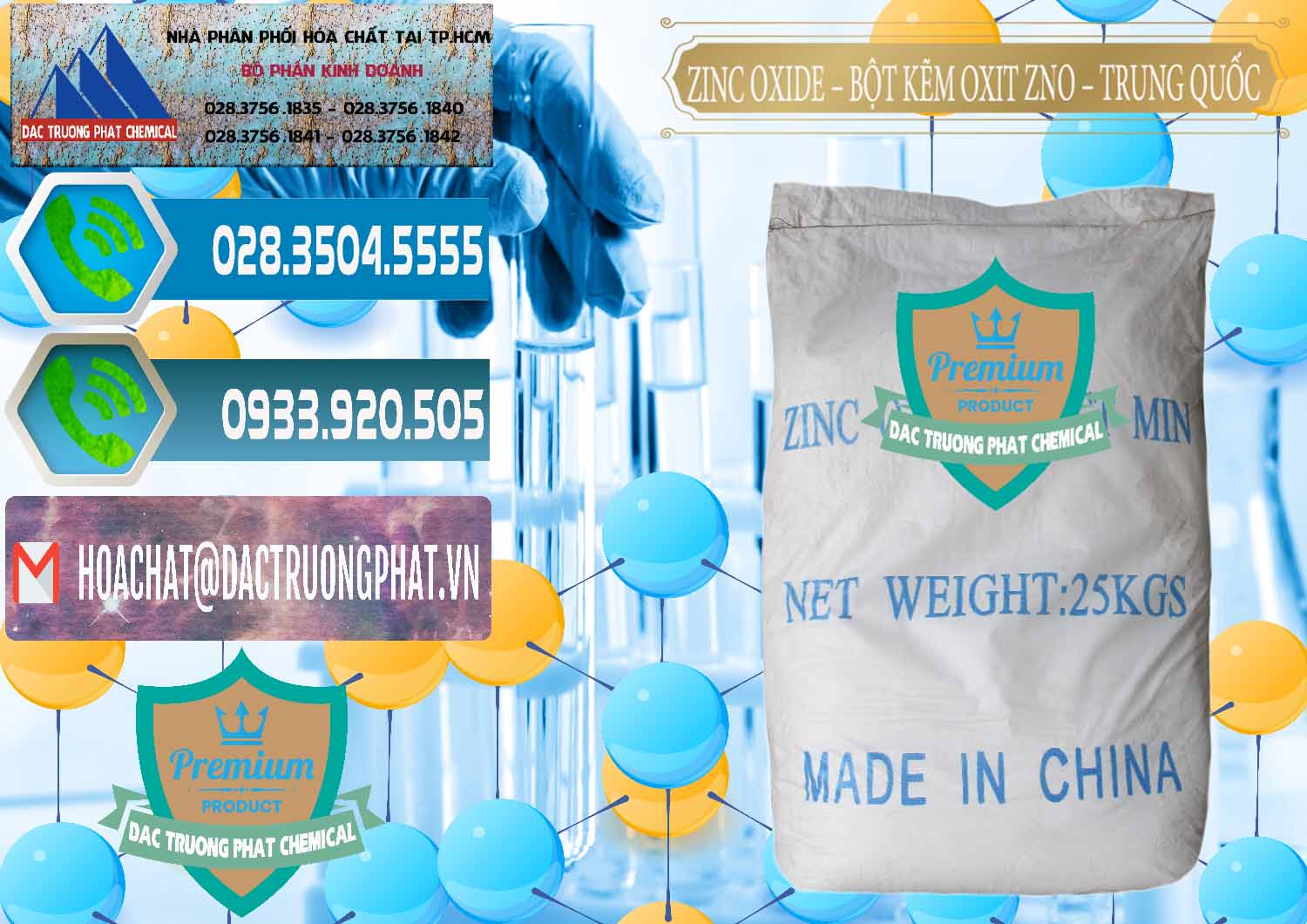 Cty chuyên nhập khẩu ( bán ) Zinc Oxide - Bột Kẽm Oxit ZNO Trung Quốc China - 0182 - Phân phối & nhập khẩu hóa chất tại TP.HCM - congtyhoachat.net