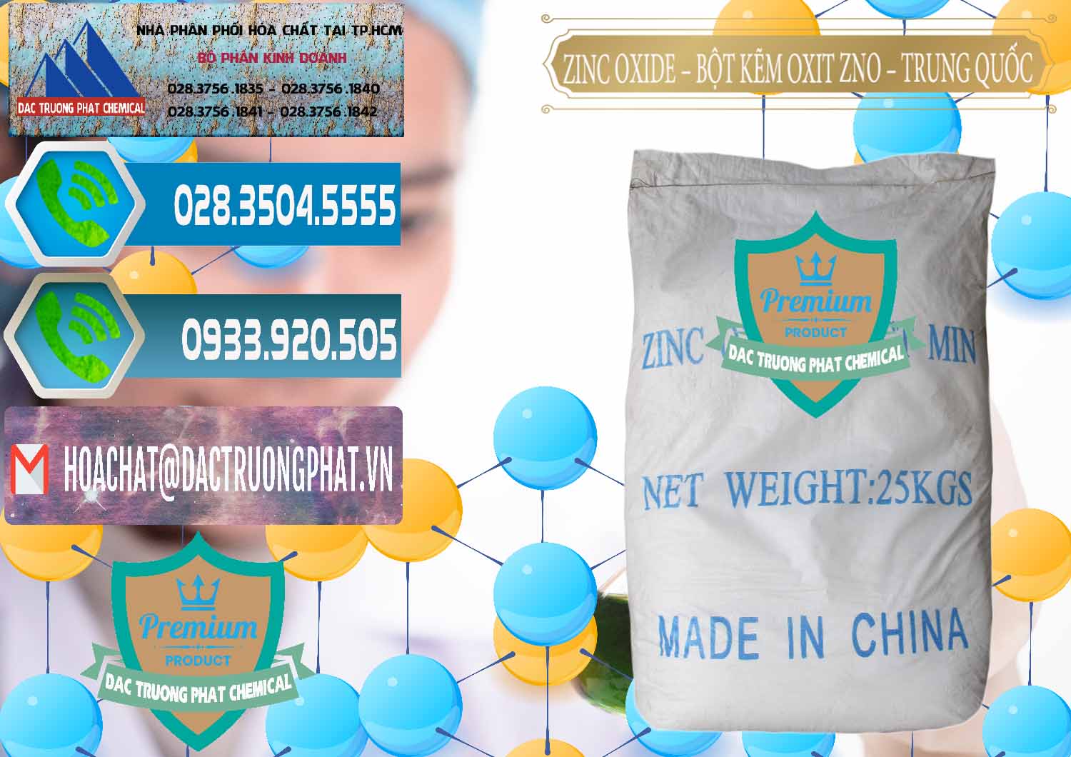 Chuyên bán ( phân phối ) Zinc Oxide - Bột Kẽm Oxit ZNO Trung Quốc China - 0182 - Nhà phân phối _ nhập khẩu hóa chất tại TP.HCM - congtyhoachat.net