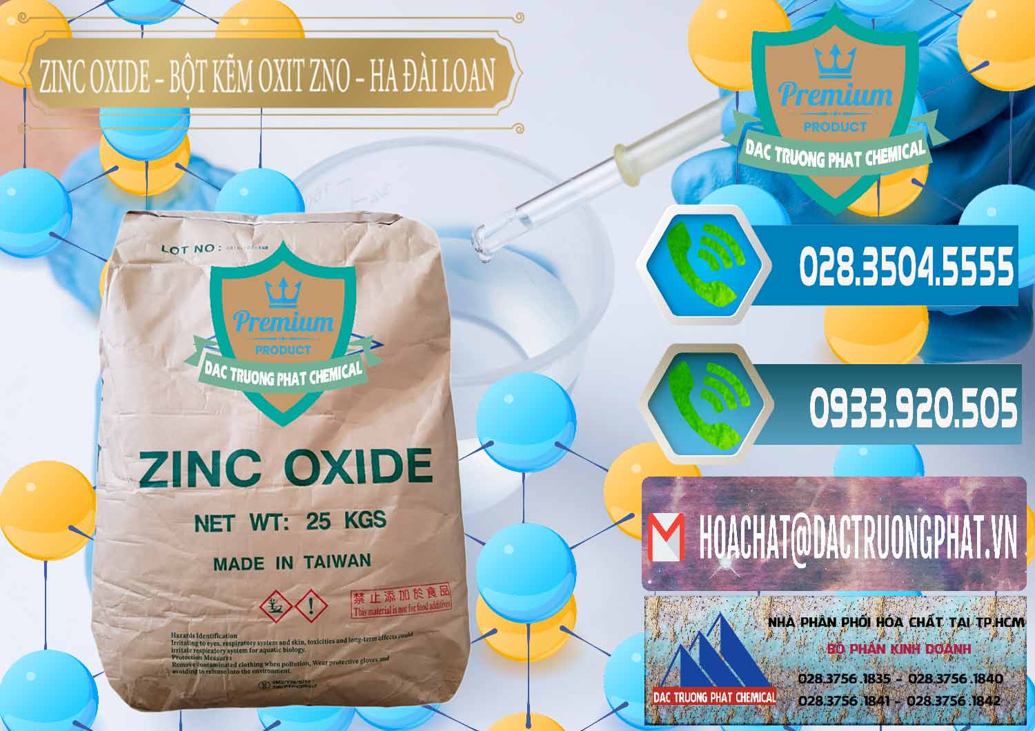 Bán ( phân phối ) Zinc Oxide - Bột Kẽm Oxit ZNO HA Đài Loan Taiwan - 0180 - Cty cung cấp _ bán hóa chất tại TP.HCM - congtyhoachat.net