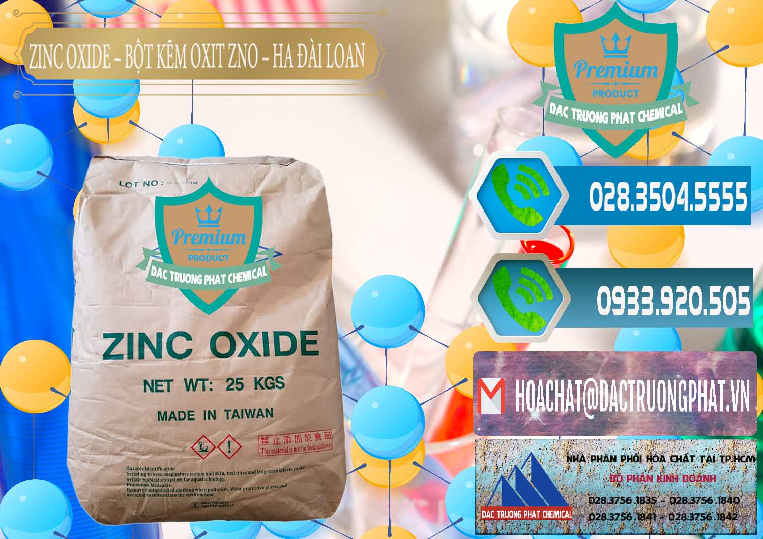 Đơn vị cung ứng & bán Zinc Oxide - Bột Kẽm Oxit ZNO HA Đài Loan Taiwan - 0180 - Nơi cung cấp & bán hóa chất tại TP.HCM - congtyhoachat.net