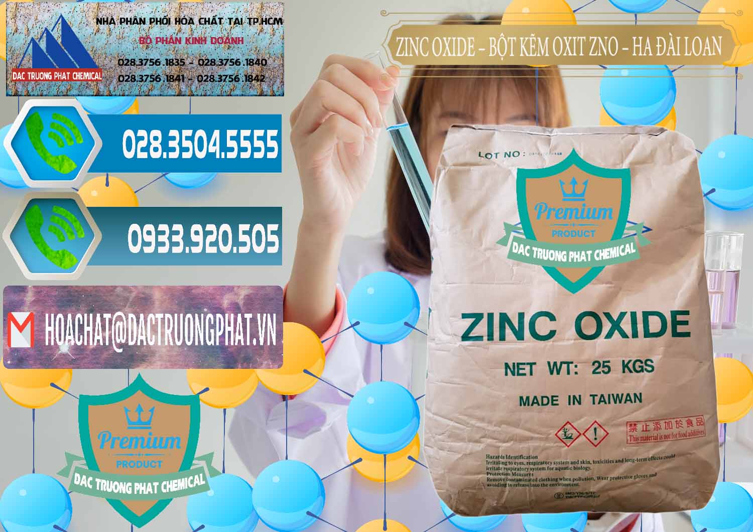 Công ty chuyên bán & phân phối Zinc Oxide - Bột Kẽm Oxit ZNO HA Đài Loan Taiwan - 0180 - Nhà phân phối và cung cấp hóa chất tại TP.HCM - congtyhoachat.net