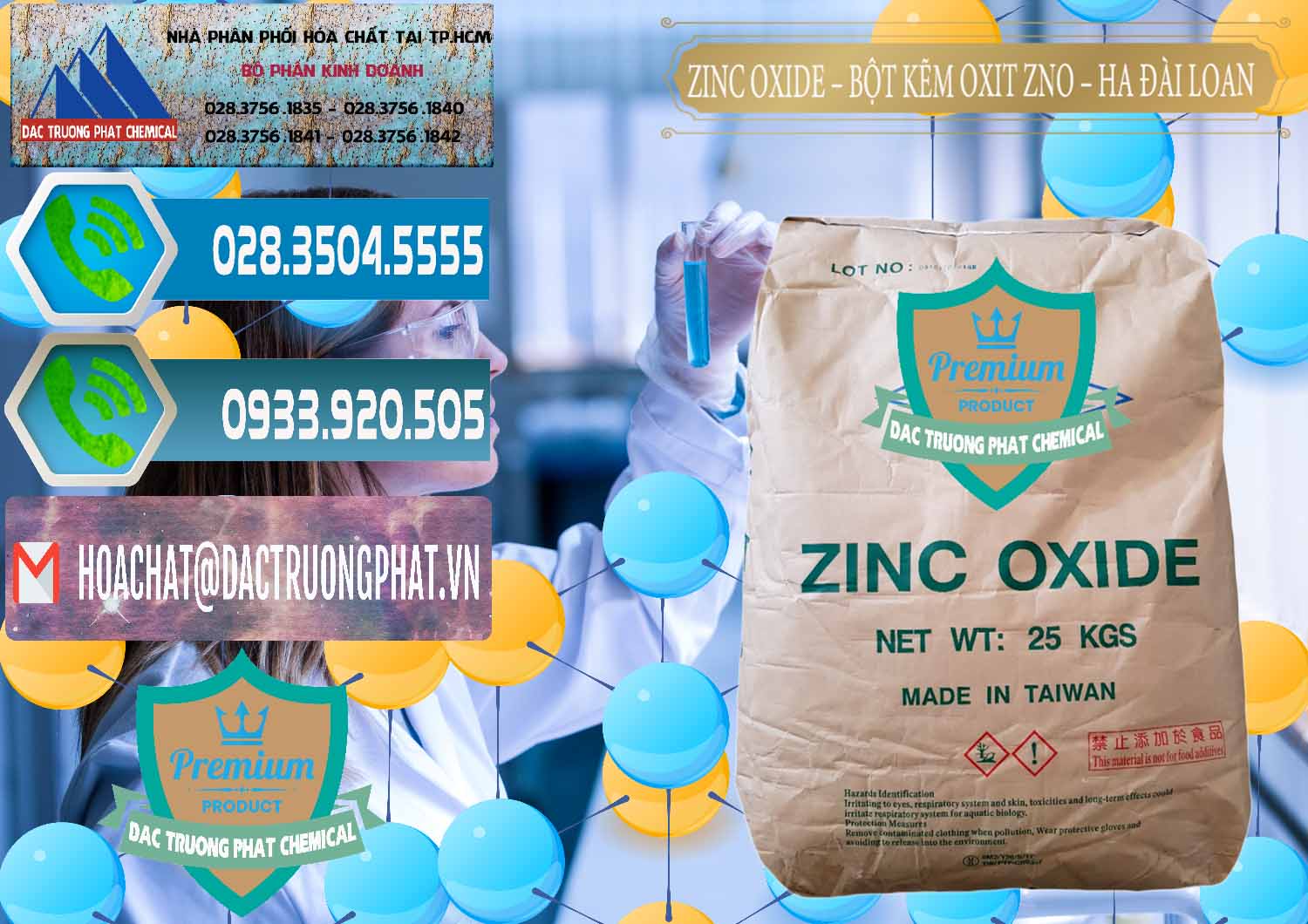Đơn vị chuyên bán _ phân phối Zinc Oxide - Bột Kẽm Oxit ZNO HA Đài Loan Taiwan - 0180 - Chuyên phân phối & kinh doanh hóa chất tại TP.HCM - congtyhoachat.net
