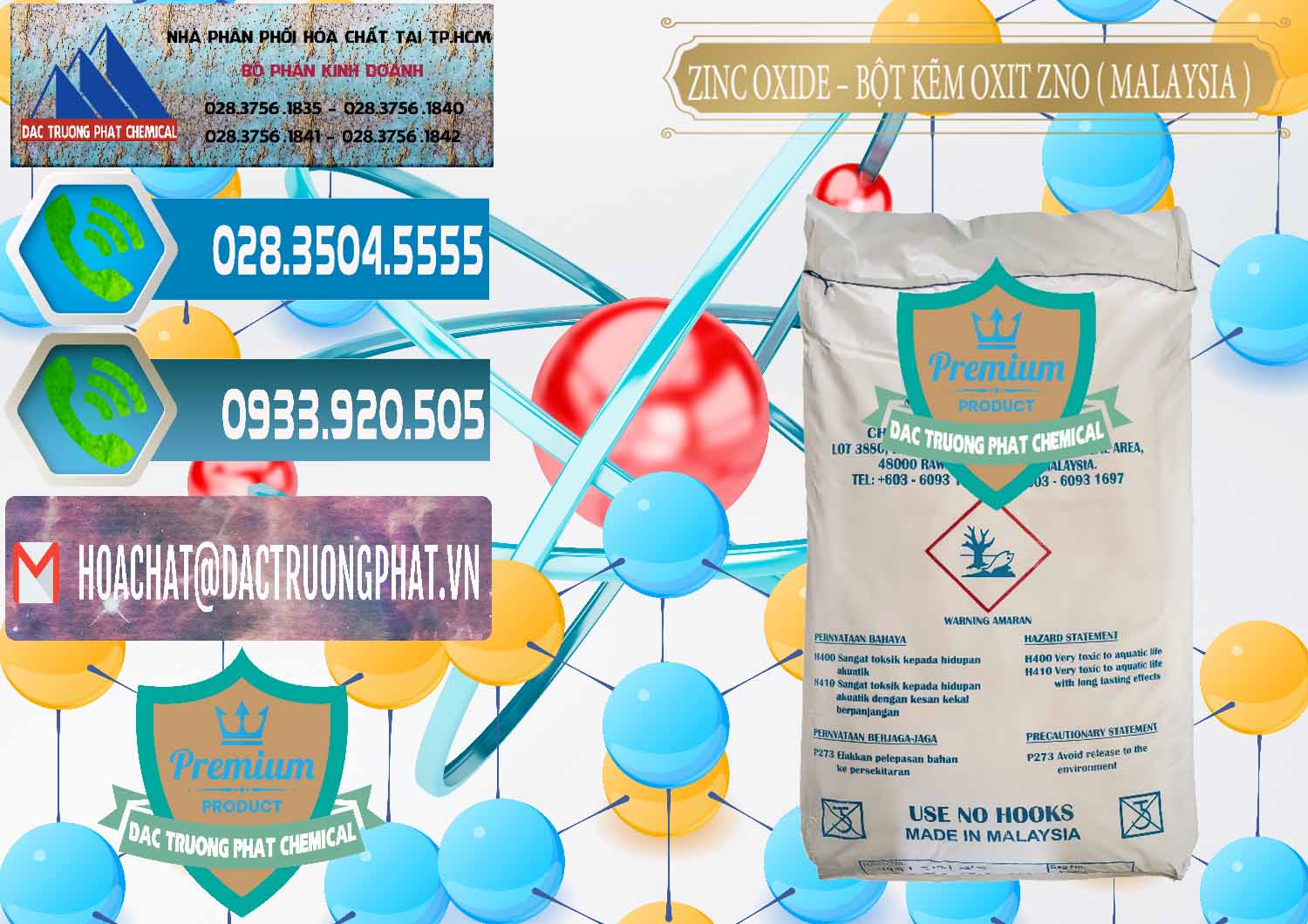 Nhà phân phối ( bán ) Zinc Oxide - Bột Kẽm Oxit ZNO Malaysia - 0179 - Cty bán & phân phối hóa chất tại TP.HCM - congtyhoachat.net