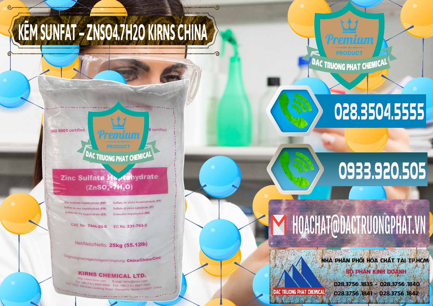 Nhà phân phối - bán Kẽm Sunfat – ZNSO4.7H2O Kirns Trung Quốc China - 0089 - Cty cung cấp ( phân phối ) hóa chất tại TP.HCM - congtyhoachat.net