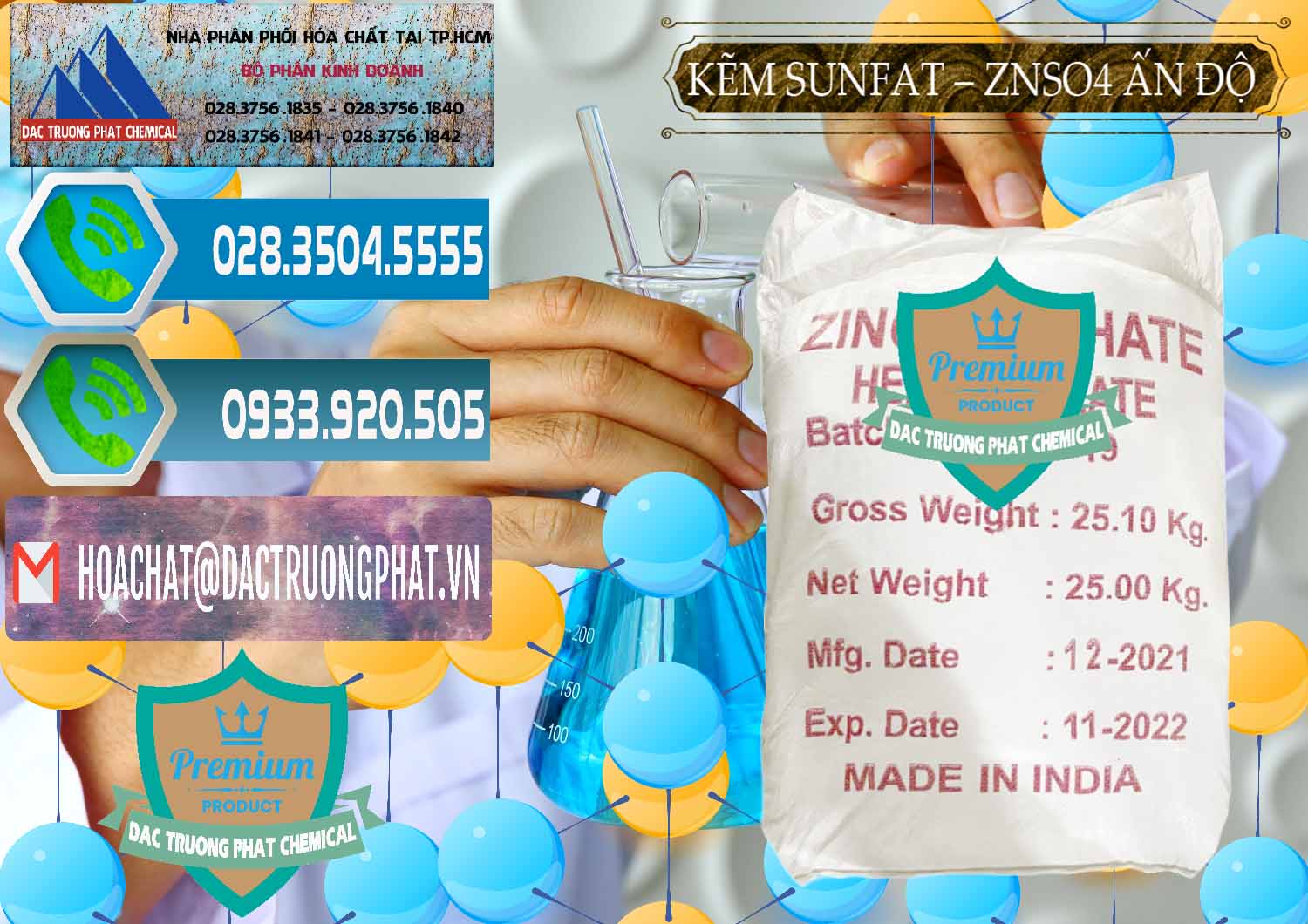 Nơi bán ( cung cấp ) Kẽm Sunfat – ZNSO4.7H2O Ấn Độ India - 0417 - Chuyên cung cấp _ bán hóa chất tại TP.HCM - congtyhoachat.net