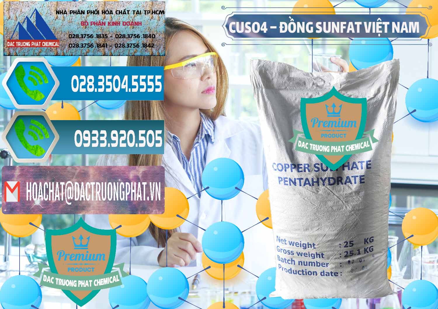 Cty cung cấp ( phân phối ) CuSO4 – Đồng Sunfat Dạng Bột Việt Nam - 0196 - Cung cấp và phân phối hóa chất tại TP.HCM - congtyhoachat.net