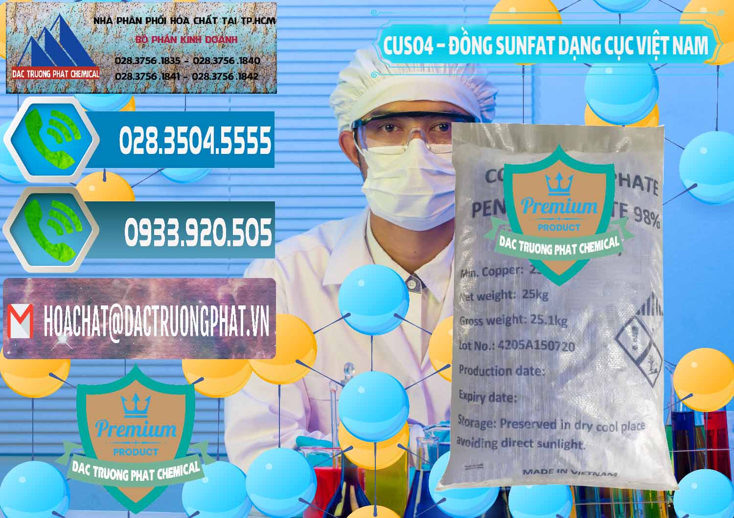 Nơi kinh doanh - bán CUSO4 – Đồng Sunfat Dạng Cục Việt Nam - 0303 - Đơn vị cung ứng _ phân phối hóa chất tại TP.HCM - congtyhoachat.net