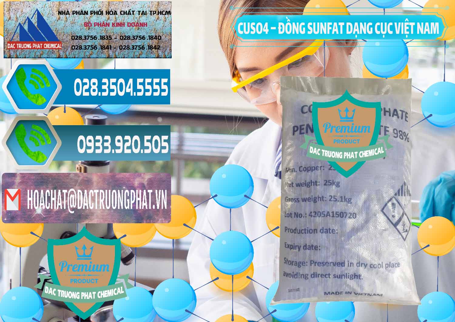 Đơn vị cung ứng ( phân phối ) CUSO4 – Đồng Sunfat Dạng Cục Việt Nam - 0303 - Đơn vị phân phối _ bán hóa chất tại TP.HCM - congtyhoachat.net